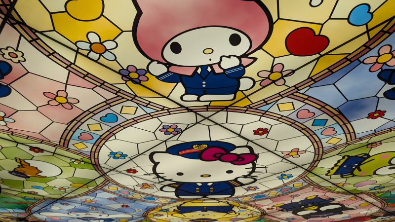 京王多摩センター駅 天井 サンリオ キャラクター